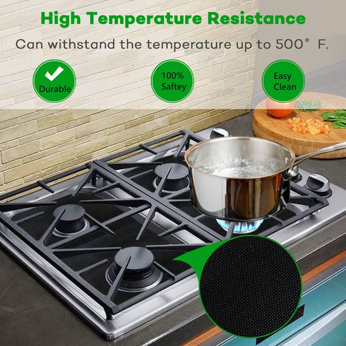 Reusable Gas Stove Burner Covers - 10 Pack Upgrade Double Thickness 0.2mm Non-Stick Stovetop Burner Liners Gas Range Protectors Size 10.6x 10.6 Inch Cuttable Dishwasher Safe Easy to Clean